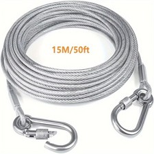 Stainless Steel Dog Tie Out Cable Heavy Duty Reflective Pet Lead 460 900 1500