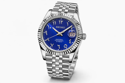 Luxury Automatic Movement Watch Arabic Dial Gray Jubilee Se1ko MOD Pink/Blue ..