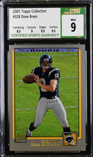 2004 TOPPS DREW BREES #328 ROOKIE CARD CSG 9 MINT NEW ORLEANS SAINTS RC. rookie card picture