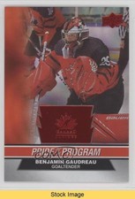2023 Team Canada Juniors Red Patterned Foilboard Benjamin Gaudreau #79 READ 1r83