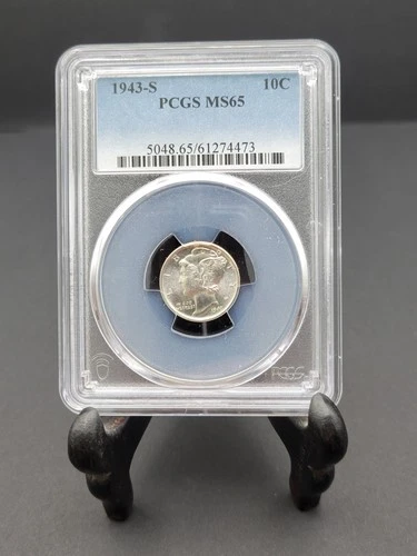 1943-S Mercury Dime - PCGS MS65 - Graded - BEAUTIFUL 90% Silver