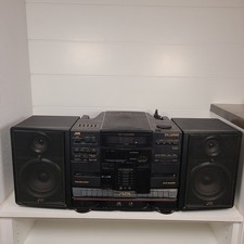 VTG JVC PC-X1000 Dual Cassette AM/FM Stereo CD. Working but for parts/repair