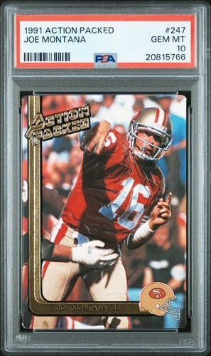 1991 Action Packed #247 Joe Montana Card PSA 10 RARE Low Pop 40 HOF 49ers GOAT 
