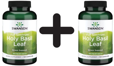 2 x Swanson Full Spectrum Holy Basil Leaf (Tulsi), 400mg - 120 (135,00 EUR/kg)