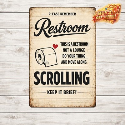 This Is A Bathroom Not An Internet Cafe Funny Vintage Toilet Tin Sign 8x12