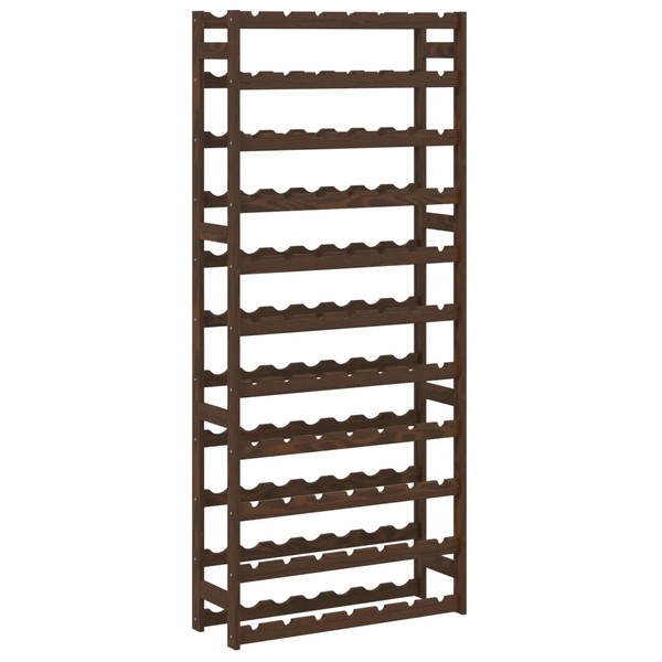 Weinregal FüR 77 Flaschen Braun Massivholz Kiefer-image