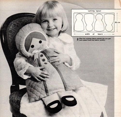 ~ Laminiertes Vintage 70er Jahre Schnittmuster für Rotkäppchen Pyjama Etui ~