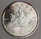 2014 Canada Maple Leaf ~ 1 oz .9999 Fine Silver $5 Coin