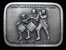 PD13139 VINTAGE 1976 BICENNTENNIAL SPIRIT OF AMERICA PATRIOTIC BERGAMOT BUCKLE