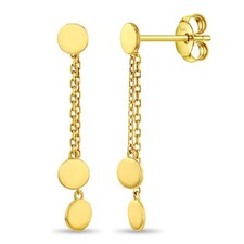 14k Gold Coin Dangle Kids / Preteen / Teen Earrings