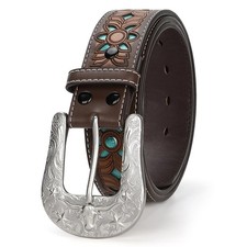 Western Belts for Women Cowgirl,Cowboy Bling Country Turquoise Belts for Jeans