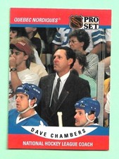 (1) DAVE CHAMBERS  1990-91 PROSET # 675 NORDIQUES  COACH  ROOKIE NM CARD (M8207)