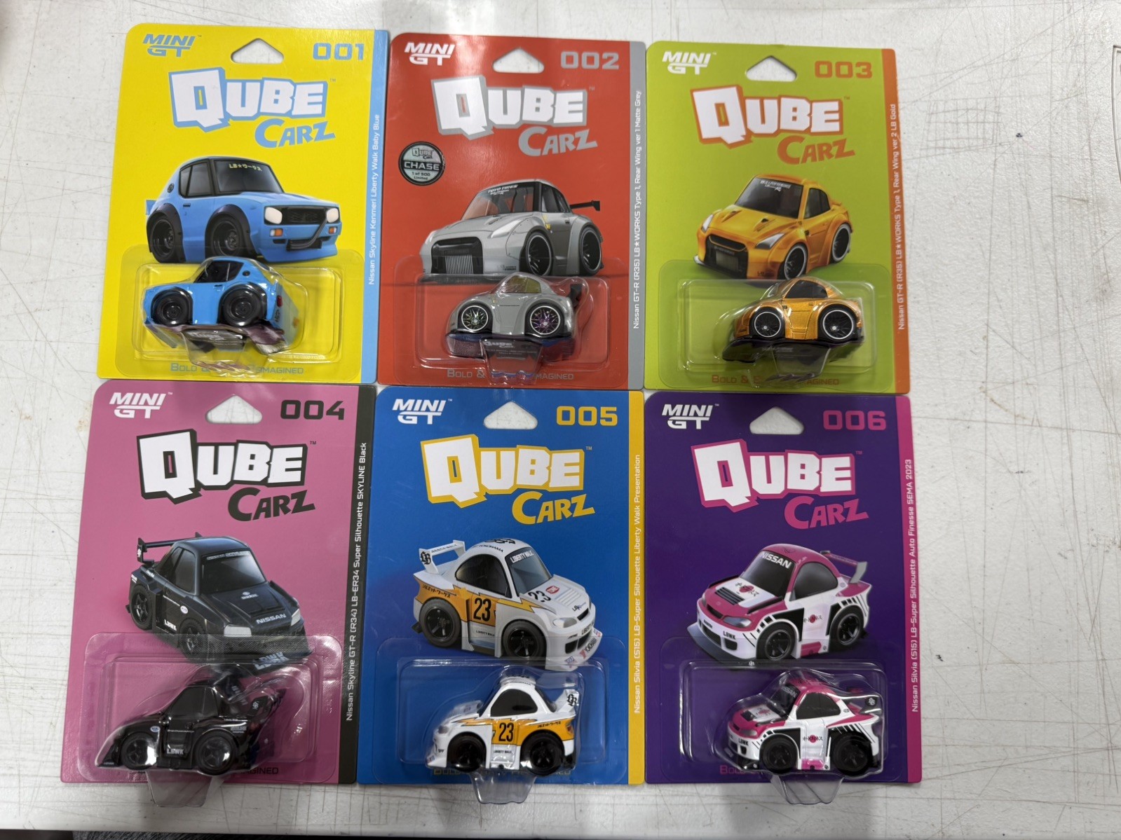 Chase!!! Qube Carz Complete Regular Set W/Chase Nissan GT-R R35 LB WORKS Type 1