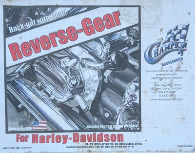 Champion Accessories Reverse Gear Part A-REV-001 for 5-speed Harley Davidsons