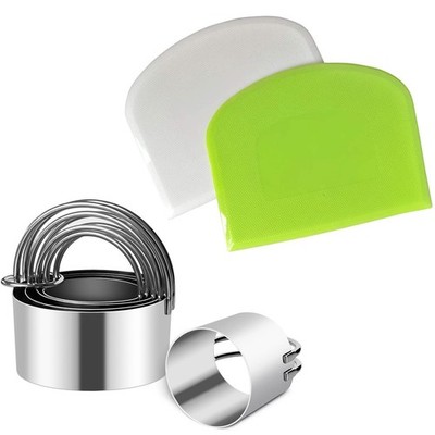 Flexible Plastic Multipurpose Pastry Scraper & Professional Stainless Steel C...