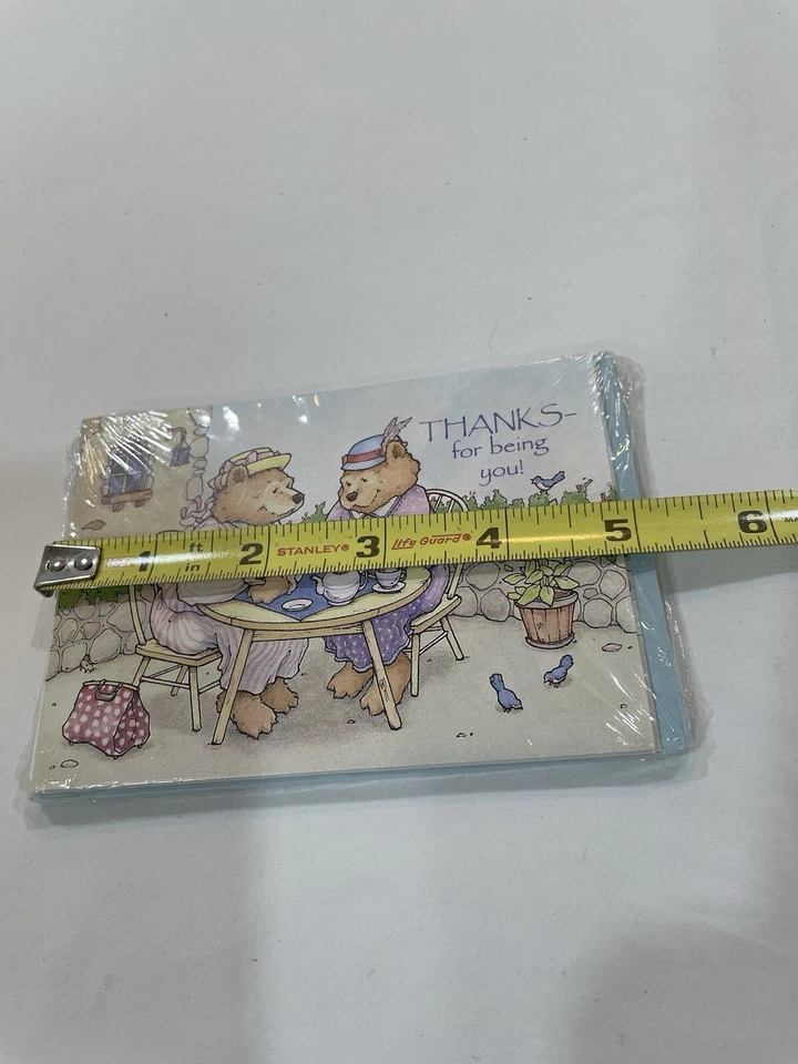 Joyfully Yours 8 Bear Tea Party Note Cards -“Thanks For Being You” New Old Stock - Image 4 of 4