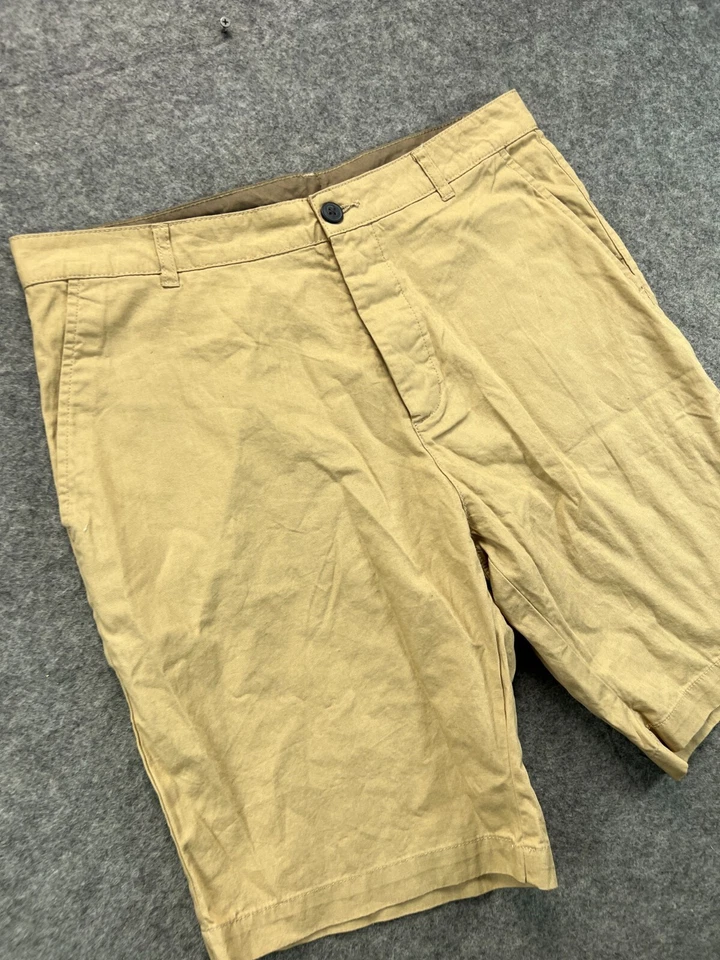Pantalones Cortos Divididos H&M Caqui Para Hombre 32 Beige Marrón Chino Frente Plano 9 Entrepiernas Informales Foto 2 de 4