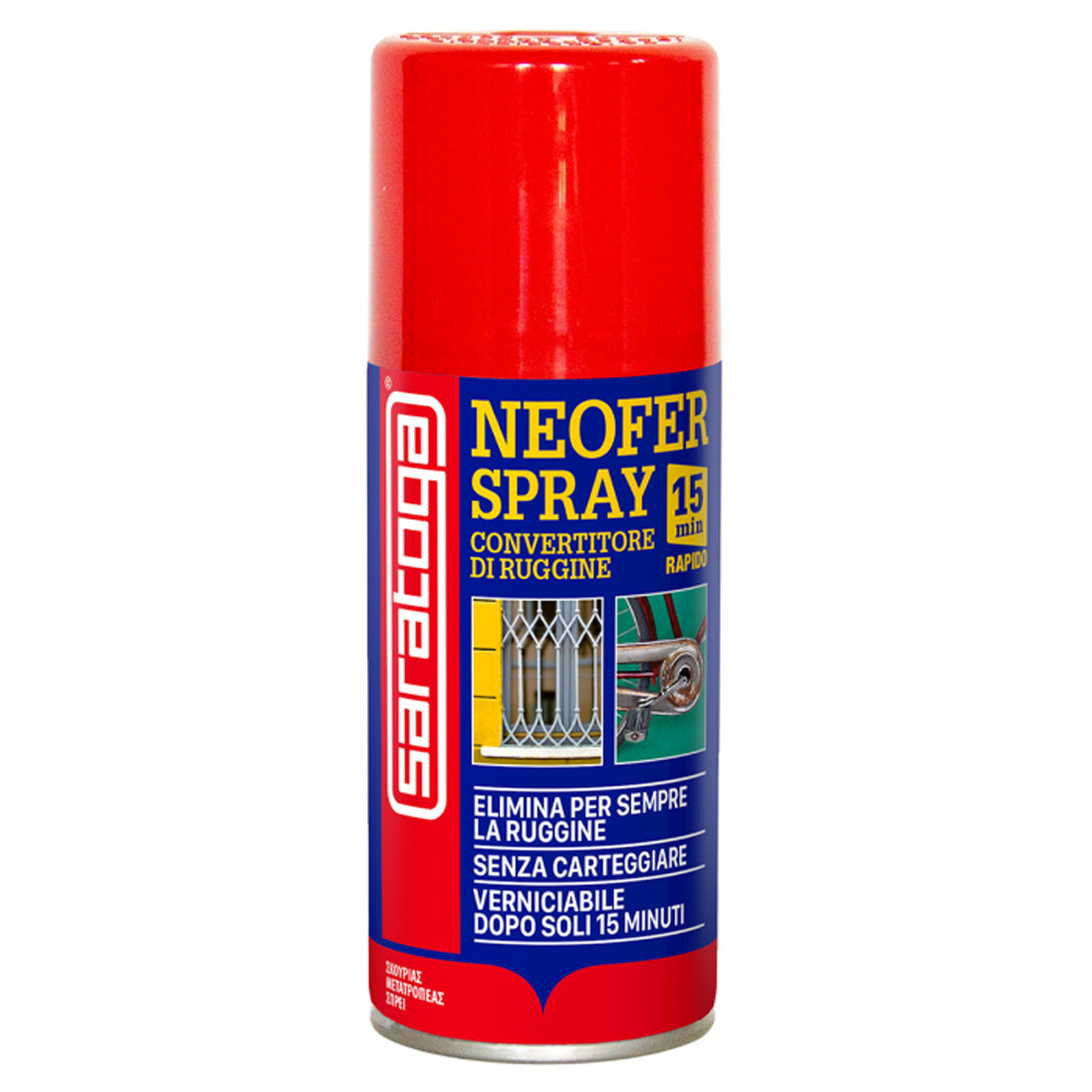 NEOFER SPRAY CONVERTITORE DI RUGGINE 150ml VERNICIABILE DOPO 15min SARATOGA
