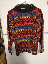 Vintage Ugly Sweater Croquet Club Medium Multi Color Pullover