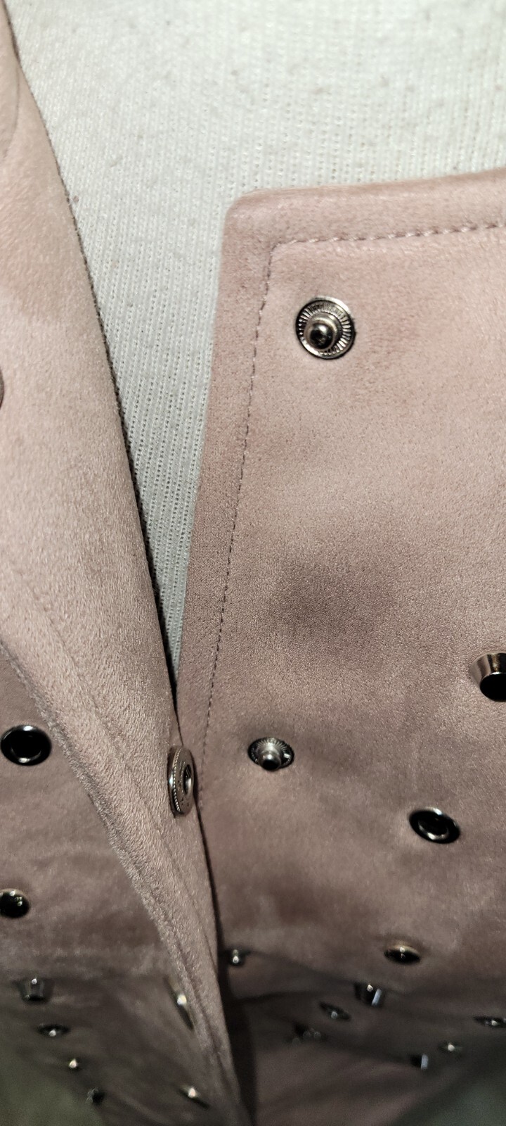 Zara Basic Outerwear Womens Small Blush Studded F… - image 4