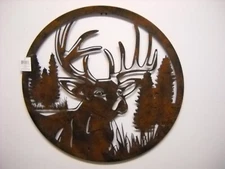 Laser Cut Buck Rack Metal Wall Art Rustic Brushed Copper Country Home Barn Décor
