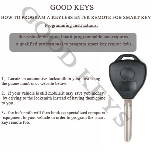 19998-2004 para Toyota Camry Corolla Sienna Mando a Distancia Coche Llavero BAB237131-056 ID4C Foto 3 de 4