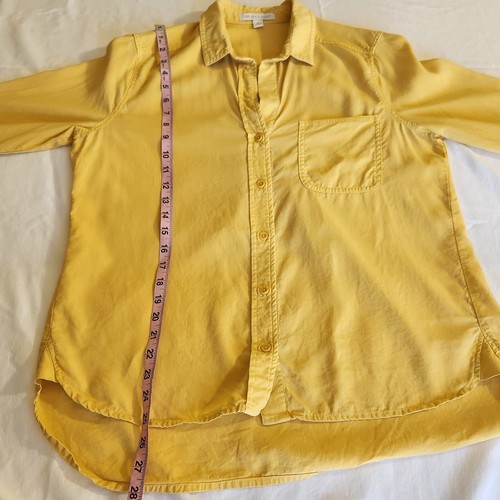 Chelsea & Violet Womens SZ M Butter Yellow Long Sleeve Shirttail Hem Button Down - Picture 13 of 15