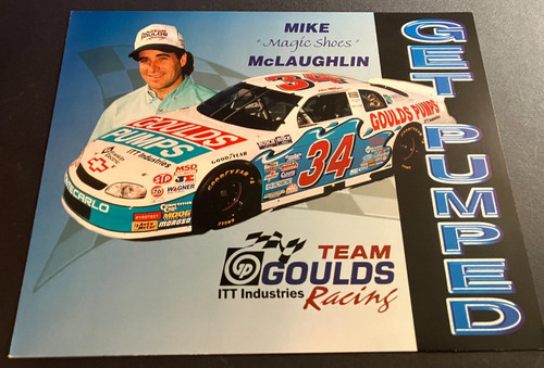 1998 Mike McLaughlin #34 Goulds Pumps Chevrolet - NASCAR Hero Card Handout
