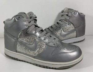 silver sparkle nike dunks