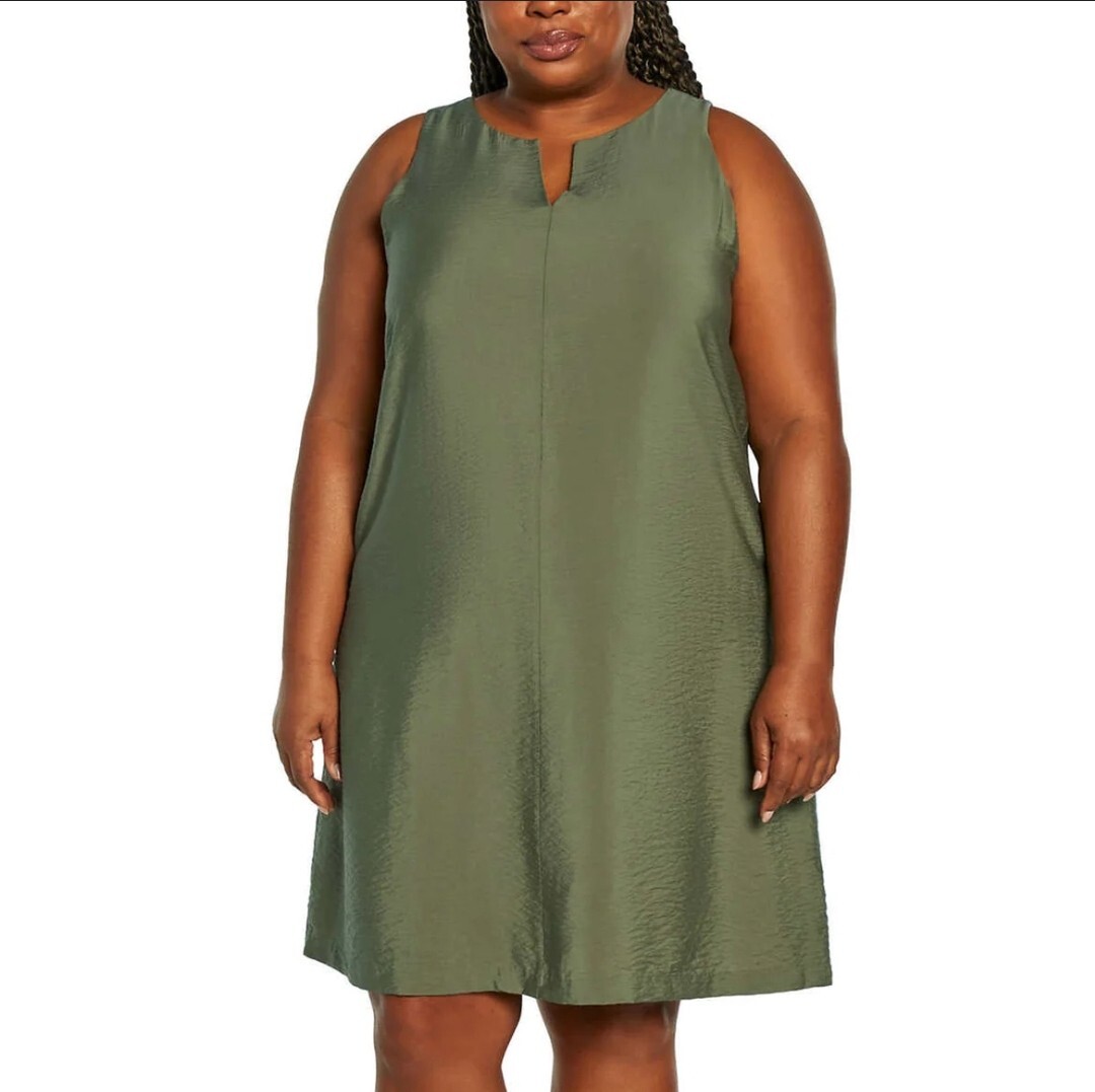 Banana Republic Women's Size XXL Green Satin A-Line Sleeveless Dress NWT |  eBay