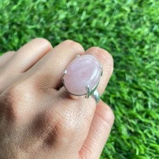 Rose Quartz Ring 925 Sterling Silver Ring Handmade Gemstone Ring Women's Ring