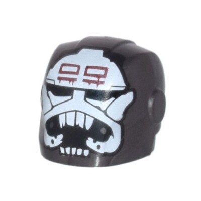LEGO - Minifig, Helmet Armor Plates, Wrecker White Skull & Teeth w/ Red Markings