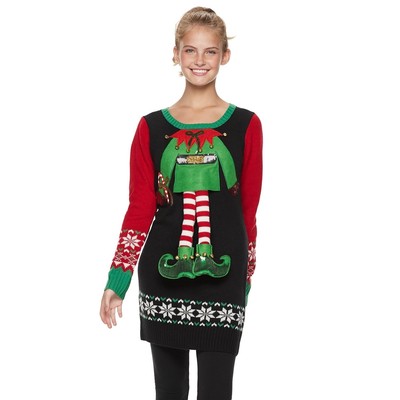 Elf Outfit Tunic Ugly Christmas Sweater 