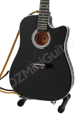 Miniature Black Acoustic Guitar Jon Bon Jovi