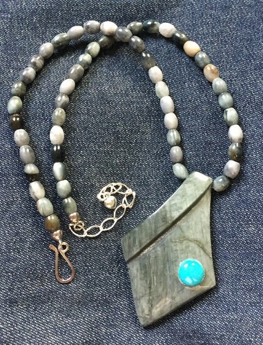 Jay King DTR Eagle Eye Pendant Gray 