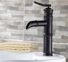 Black Oil Rubbed Brass Bamboo Shape Bathroom Basin Sink Faucet Mixer Tap enf221