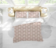 3D Pattern Fan Triangle Pink Quilt Cover Set Duvet Cover Bedding Pillowcases 769