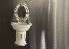 ACME Fridge Magnet Old fashioned BATHROOM VANITY Vintage 1996 Mirror Miniature