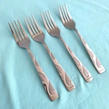 TUSCANY 4 Salad Forks Oneida NEW Stainless Flatware 7 1/8"