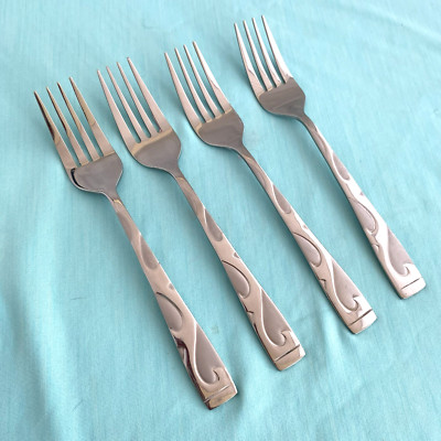 TUSCANY 4 Salad Forks Oneida NEW Stainless Flatware 7 1/8''
