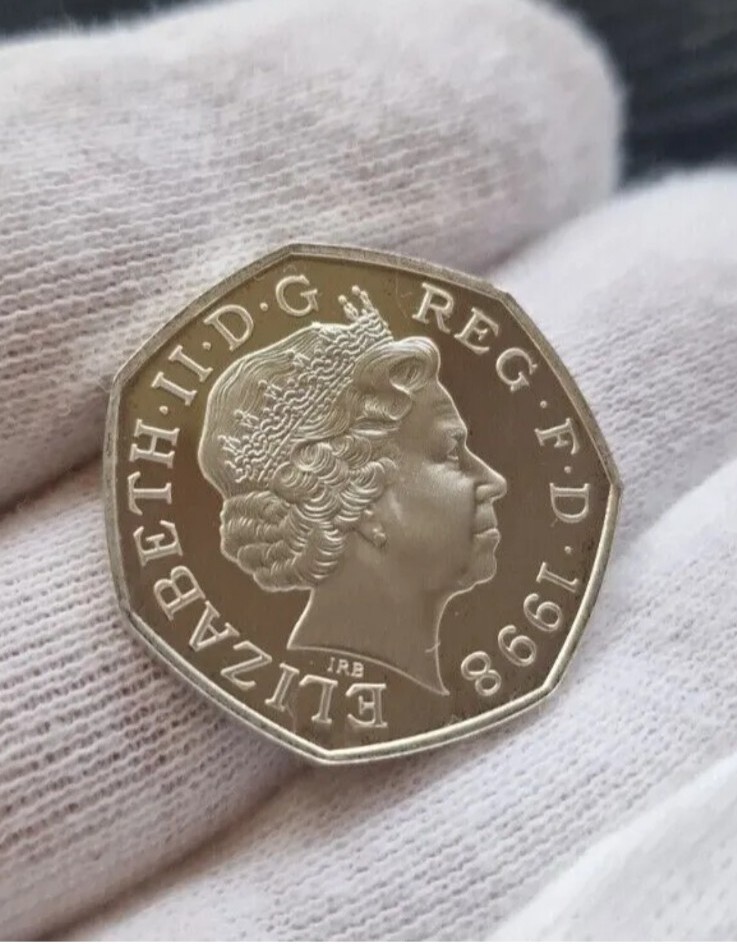 UK 1998 Silver Proof NHS 50p 1998 ROYAL MINT Silver Proof 50p Coin In