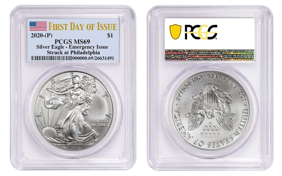 2020 (P) $1 American Silver Eagle PCGS MS69 Emergency Production FDOI Philadelph