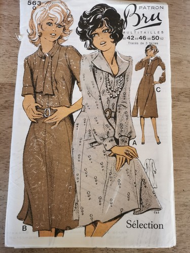 Patron De Couture Vintage BRU Années 60/70 - Robe D'été Pop Taille 36 à 44 - Neuf Complet