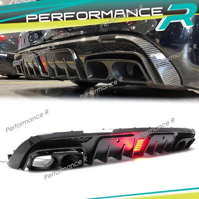 Carbon Optik Diffusor + Auspuffblenden für Mercedes Benz W205 S205 AMG Line C43