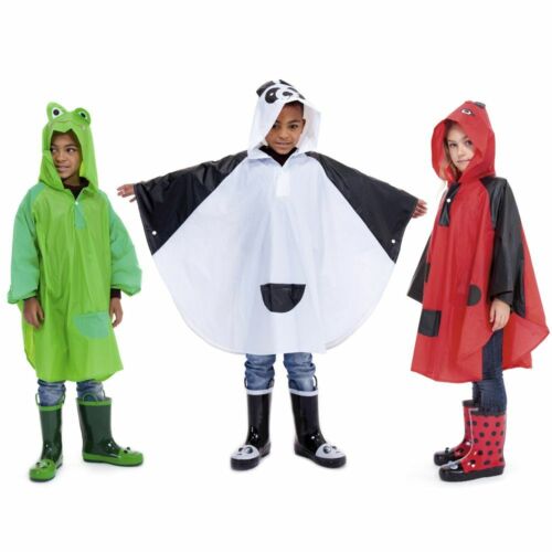 Boys Girls Kids Character Hooded Poncho Holiday for ages 4-8 - Afbeelding 1 van 3