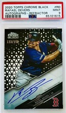2021 Topps Chrome Black Rafael Devers Refractor Auto SP #/150 PSA 9 Mint