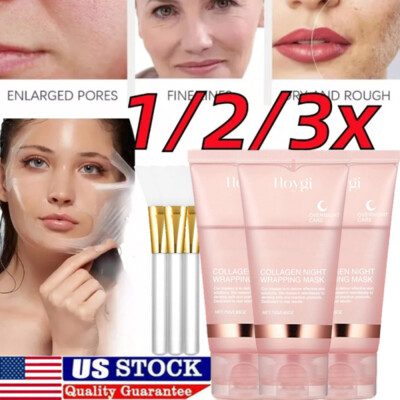 Collagen Night Wrapping Mask Peel-Off Overnight Collagen Face Mask -Deeply Clean