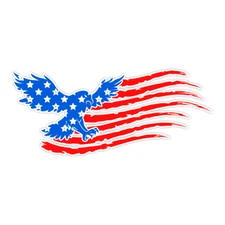 Eagle Distressed American Flag Bumper Sticker Military Vinyl Soldier Decal 5"