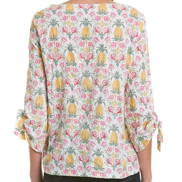 J. Mclaughlin Top Pullover Tunic Pineapple Patter… - image 2