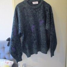 Vintage-Herrenpulli von ProModa Größe S / petrol